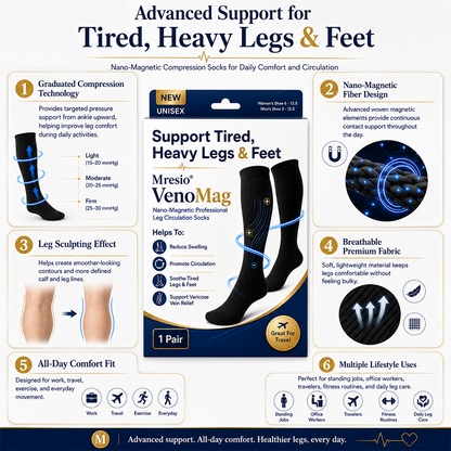 Mresio® VenoMag Nano-Magnetic Professional Leg Circulation Socks