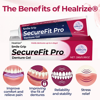 Healrize® SecureFit Pro Denture Gel 🌟