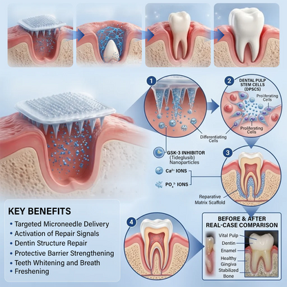 Ceoerty® Tooth & Gum Repair Fast-Dissolving Microneedle Patch✨ (𝟓-𝐢𝐧-𝟏 💎 𝐑𝐞𝐛𝐮𝐢𝐥𝐝 𝐄𝐧𝐚𝐦𝐞𝐥 & 𝐃𝐞𝐧𝐭𝐢𝐧 • 𝐒𝐭𝐫𝐞𝐧𝐠𝐭𝐡𝐞𝐧 𝐆𝐮𝐦𝐬 • 𝐄𝐫𝐚𝐝𝐢𝐜𝐚𝐭𝐞 𝐓𝐚𝐫𝐭𝐚𝐫 & 𝐎𝐝𝐨𝐫 • 𝐖𝐡𝐢𝐭𝐞𝐧𝐢𝐧𝐠 • 𝐒𝐭𝐨𝐩 𝐓𝐨𝐨𝐭𝐡 𝐒𝐞𝐧𝐬𝐢𝐭𝐢𝐯𝐢𝐭𝐲)